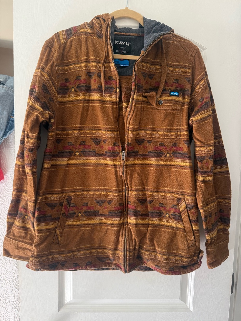 Kavu Brown Patterned Hooded Jacket